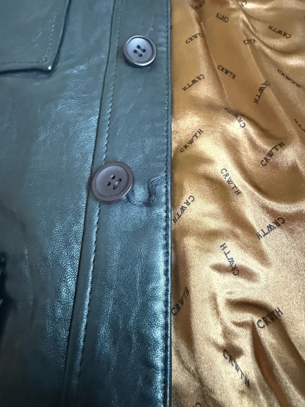 Black Leather Military Field Jacket - Picture 15 of 16